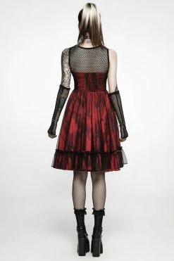 PUNK RAVE Bleeding Baby Doll Dress Set [RED/BLACK] -AKUMU INK shop WLQ 099LQF 02