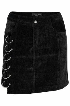 PUNK RAVE Baddiecore Velvet Mini Skirt -AKUMU INK shop WQ 587BQF 05