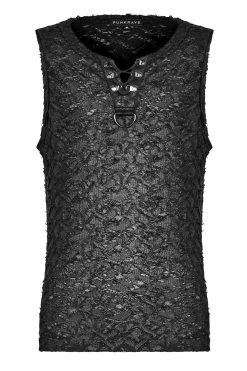 PUNK RAVE Ashes To Ashes Tattered Top -AKUMU INK shop WT 563BXM 07