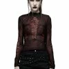 PUNK RAVE Weaving Webs Mesh Top [RED] -AKUMU INK shop WT 695TCF BK RD 04