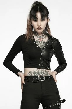 PUNK RAVE Split Personality Crop Top -AKUMU INK shop WT 721DQF 03