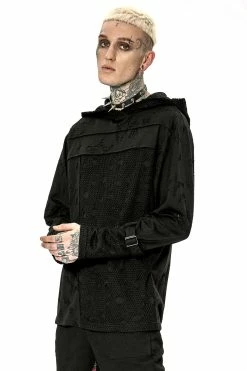PUNK RAVE Haunter Distressed Hooded Top -AKUMU INK shop WT 738TCM 05