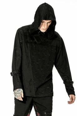 PUNK RAVE Haunter Distressed Hooded Top -AKUMU INK shop WT 738TCM 06
