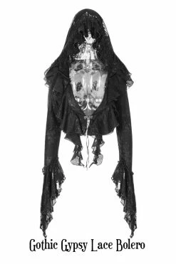 PUNK RAVE Gothic Gypsy Lace Bolero, Xl