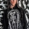 VampireFreaks Memento Mori Conjoined Skeleton Twins Hoodie [Zipper Or Pullover] -AKUMU INK shop Wednesday addams clothing