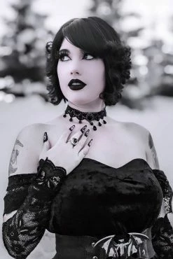 Kreepsville Bat Elastic Waist Belt [SILVER BAT] -AKUMU INK shop Womens Bat Belt High Waisted