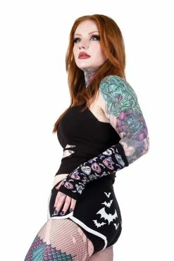 Too Fast Halloween Bats Bootie Shorts -AKUMU INK shop Womens Goth Shorts