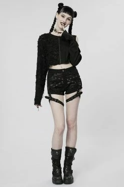 PUNK RAVE Wicked Wednesday Crop Top [BLACK]