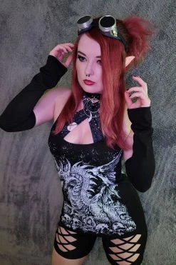 VampireFreaks Cyber Steampunk Goggles Tinted [BLACK LENSES] -AKUMU INK shop Womens Tinted Goggles