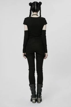 PUNK RAVE Barbie Blood Top Set [BLACK/RED] -AKUMU INK shop Womens gothic top set