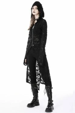 DARK IN LOVE Burning Witch Tattered Cardigan -AKUMU INK shop Womens tatterd Coat