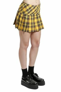 Tripp NYC Pleated Skirt [Yellow Plaid] -AKUMU INK shop YP1244 REDPLD S