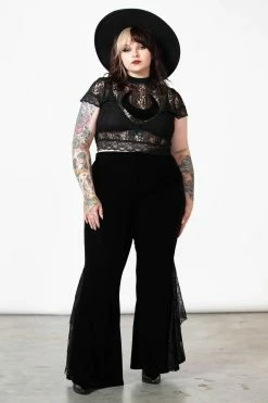KILLSTAR Mahina Velvet Bell Bottoms -AKUMU INK shop adsadacopy