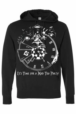 VampireFreaks Alice In Wonderland Clock Hoodie [Zipper Or Pullover] -AKUMU INK shop alice clock pullover hoodie resize