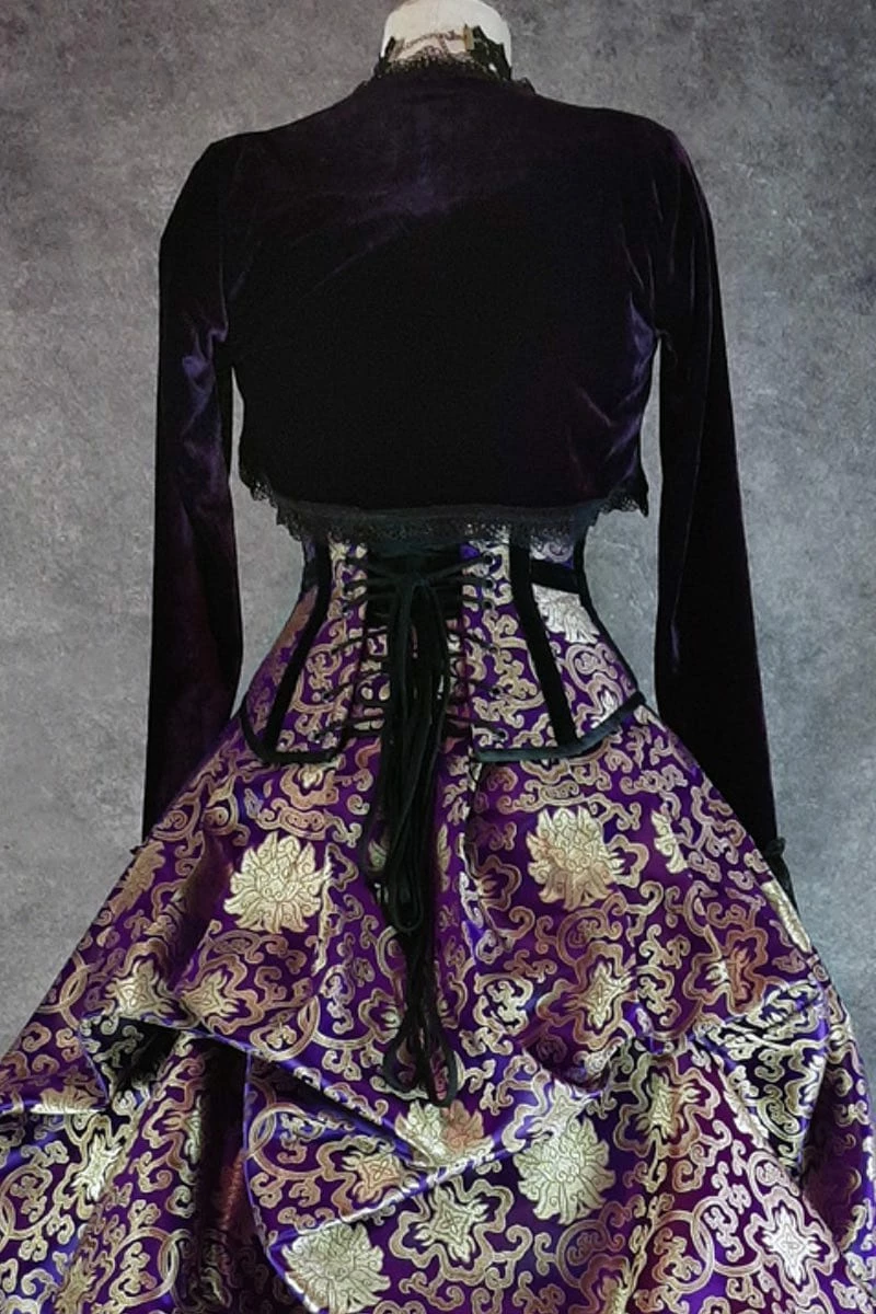Gallery Serpentine Amethyst Velvet Bolero Shrug 7 Gallery Serpentine Amethyst Velvet Bolero Shrug - Image 5
