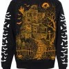 VampireFreaks Haunted Mansion Sweatshirt [Pumpkin Orange] -AKUMU INK shop bats sweatshirt