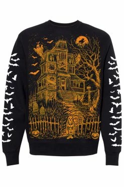 VampireFreaks Haunted Mansion Sweatshirt [Pumpkin Orange]