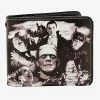 Rock Rebel Horror Monster Collage Bifold Wallet -AKUMU INK shop bbtrtrhtrhtrh