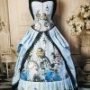 Gallery Serpentine Blue Alice In Wonderland Victorian Corset Gown -AKUMU INK shop blue alice front