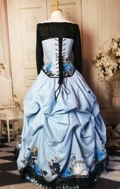 Gallery Serpentine Blue Alice In Wonderland Victorian Corset Gown -AKUMU INK shop bluealice back