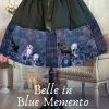 Gallery Serpentine Gothic Blue Memento Mid Length Skirt -AKUMU INK shop bluememento800