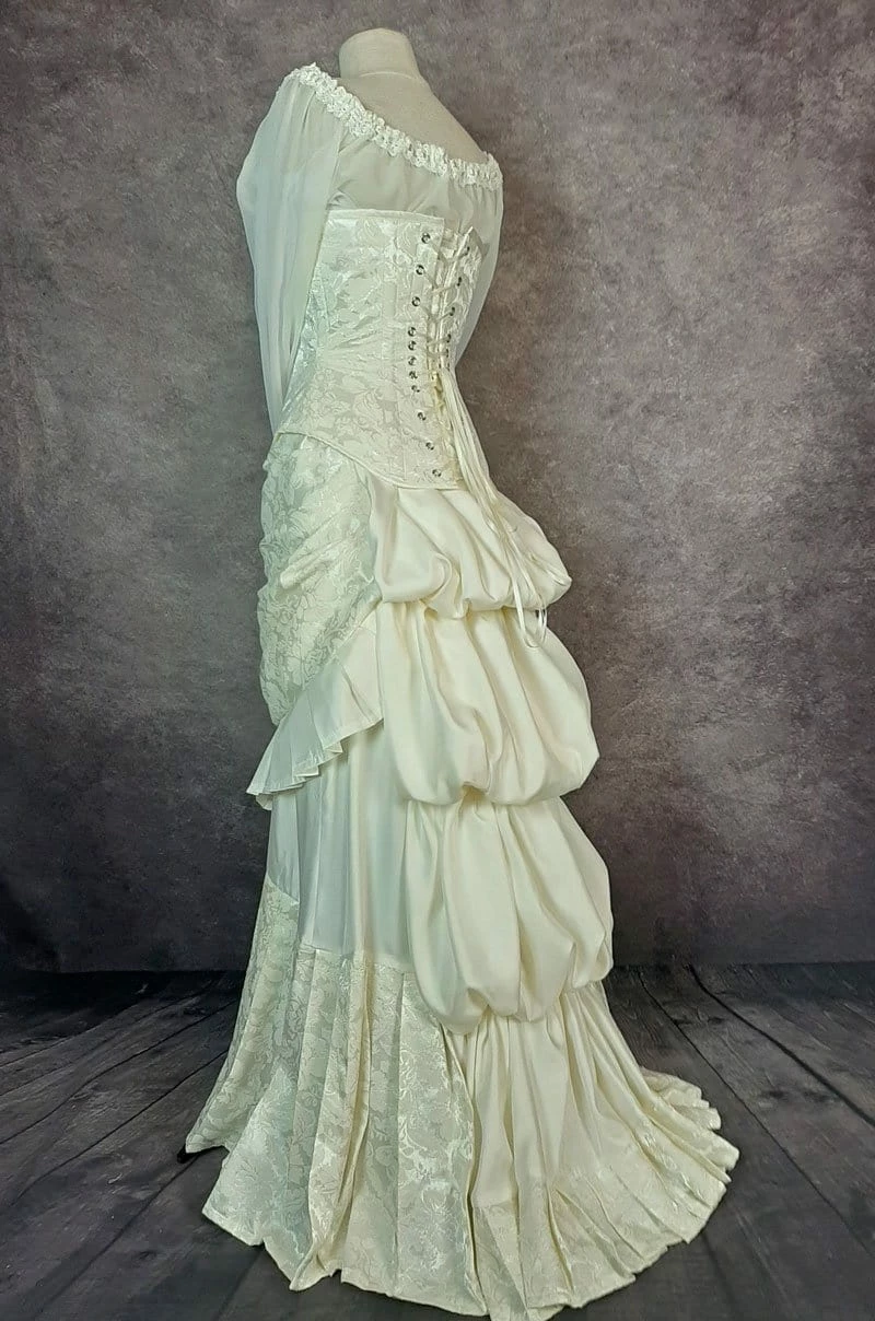 Gallery Serpentine Ivory Victorian Wedding Dress 4 Gallery Serpentine Ivory Victorian Wedding Dress - Image 2
