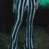 Too Fast Distressed Beetlejuice Striped Hellz Bellz Bell Bottoms [BLACK/WHITE] -AKUMU INK shop bthtyuyuyt
