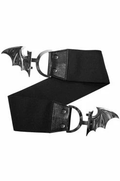 Kreepsville Bat Elastic Waist Belt [SILVER BAT] -AKUMU INK shop btwbts 2
