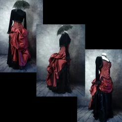 Gallery Serpentine Garnet Victorian Bustle Deluxe -AKUMU INK shop burg broc vic bustle 3 up