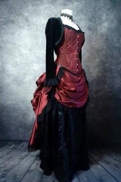 Vic & Steam Garnet Victorian Bustle Gown -AKUMU INK shop burg ens sf l 07de59fc 6d48 4698 be72 5b8afbacb2f0