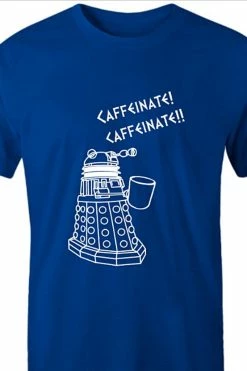 Victorian And Steampunk Blue Dalek Needs Caffeine Meme Tee