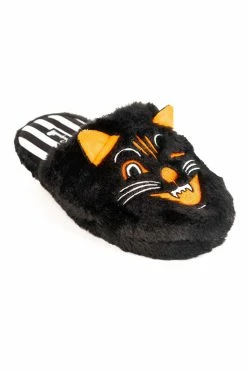 SOURPUSS Furry Jinx The Cat Slippers -AKUMU INK shop cat slippers