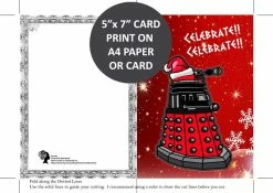 Victorian And Steampunk Doctor Who Printable Christmas Card - Dalek Christmas Card - Instant Download Printable Card -AKUMU INK shop christmas card thumbserpo