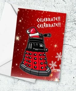 Victorian And Steampunk Doctor Who Printable Christmas Card - Dalek Christmas Card - Instant Download Printable Card
