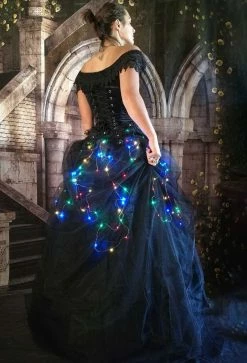 Gallery Serpentine Coloured Lights Dark Fairytale Skirt -AKUMU INK shop colour f lights SB