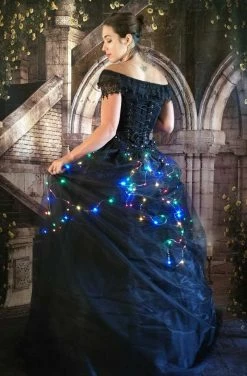 Gallery Serpentine Coloured Lights Dark Fairytale Skirt -AKUMU INK shop colour flights sb