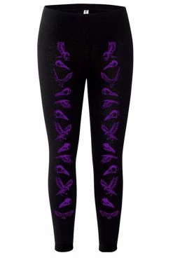 VampireFreaks Nevermore Raven Leggings [PURPLE]