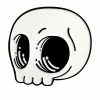 Catalyst Chibi Skull Enamel Pin -AKUMU INK shop cute skull pin