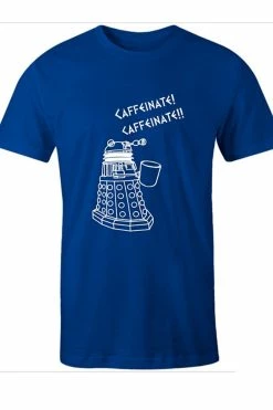 Victorian And Steampunk Blue Dalek Needs Caffeine Meme Tee -AKUMU INK shop dalekbluemens