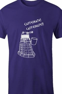 Victorian And Steampunk Purple Dalek Needs Caffeine Meme Tee