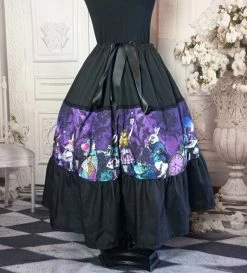 Gallery Serpentine Purple Alice Tea Length Skirt -AKUMU INK shop dark alice