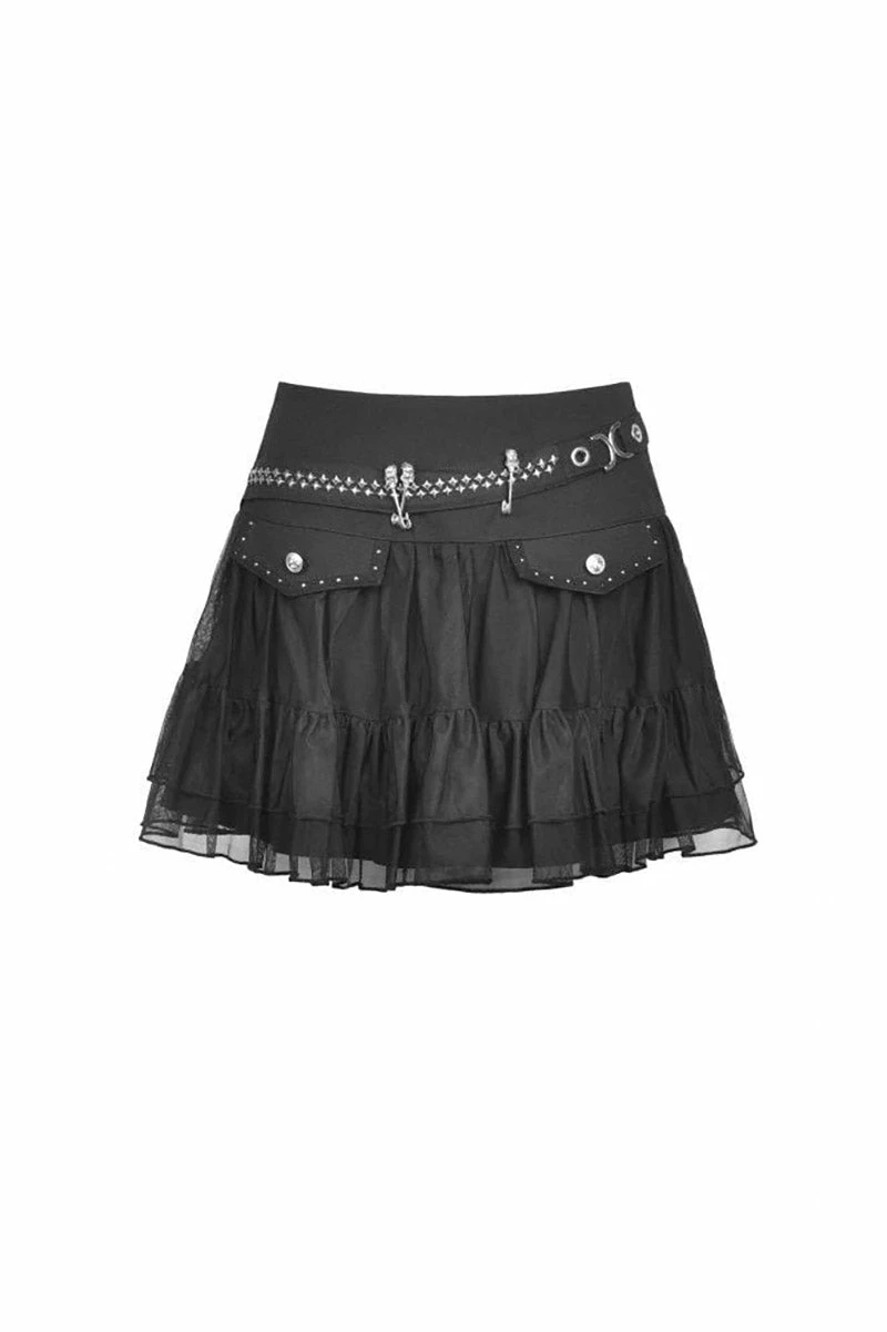DARK IN LOVE School Skullstice Mesh Mini Skirt 7 DARK IN LOVE School Skullstice Mesh Mini Skirt - Image 5
