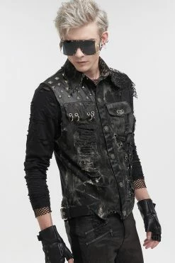 DEVIL FASHION Death Rider Distressed Vest