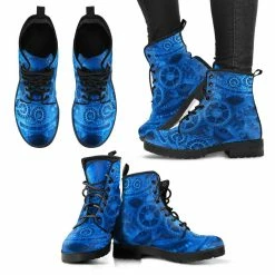 Gallery Serpentine Dave's Blue Steampunk, Men's Vegan Boots, FREE Shipping -AKUMU INK shop davebluesteampunkboots2