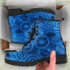 Gallery Serpentine Dave's Blue Steampunk, Men's Vegan Boots, FREE Shipping -AKUMU INK shop davebluesteampunkboots3