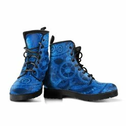 Gallery Serpentine Dave's Blue Steampunk, Men's Vegan Boots, FREE Shipping -AKUMU INK shop davebluesteampunkboots6