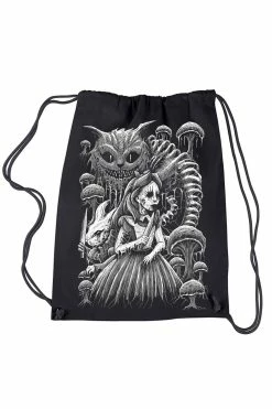VampireFreaks Alice In Murderland Bag [Multiple Styles Available] -AKUMU INK shop drawstring backpack d5187e64 682b 4b7c bdab 9163ea455b6f
