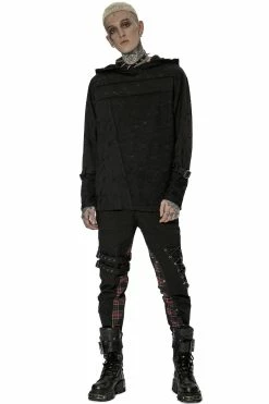 PUNK RAVE Haunter Distressed Hooded Top -AKUMU INK shop dsadscopy 32772207 0ade 4880 a4cc b3bb16e1957b