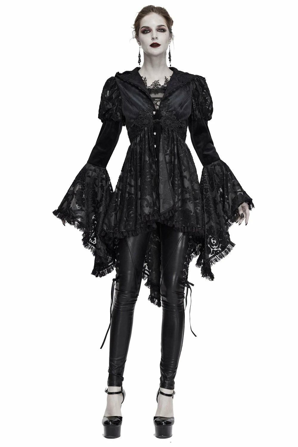 DEVIL FASHION Witcheress Floral Lace Tailcoat 3 DEVIL FASHION Witcheress Floral Lace Tailcoat