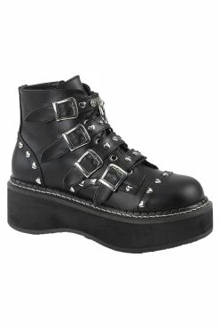 Demonia Heathen Heart Boots EMILY-315 [Black Vegan Leather]